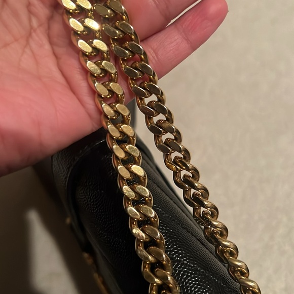 Large YSL pebbled leather black 2 way bag - Picture 6 of 11